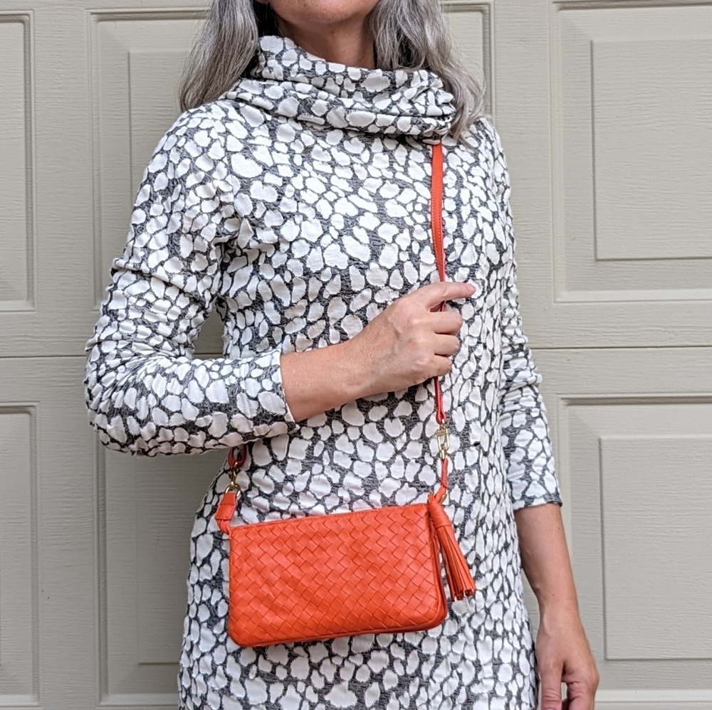 SERA Italian intrecciato leather convertible bag